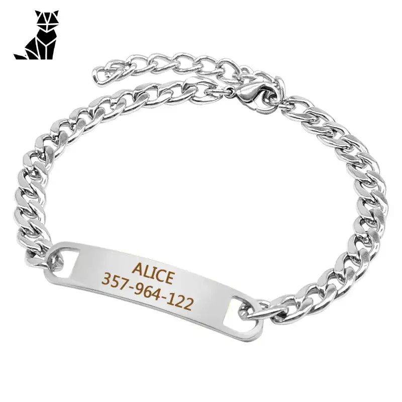 Bracelet personnalisé en acier inoxydable avec nom gravé pour collier chat personnalisé